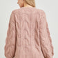 Dusty Rose Cable Cardigan