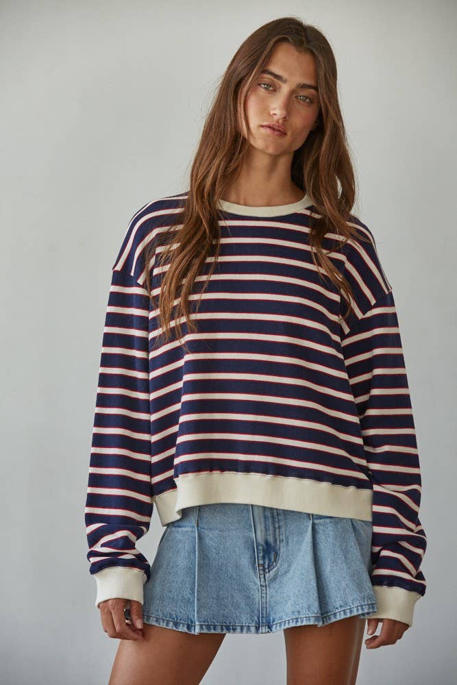 Seafarer Knit Cotton Striped Crew Neck