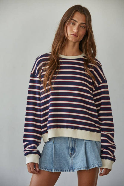 Seafarer Knit Cotton Striped Crew Neck