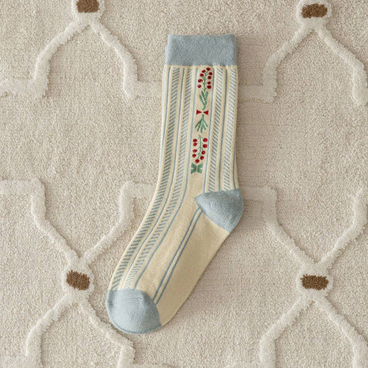 Cottage Cupboard Blue + White Socks