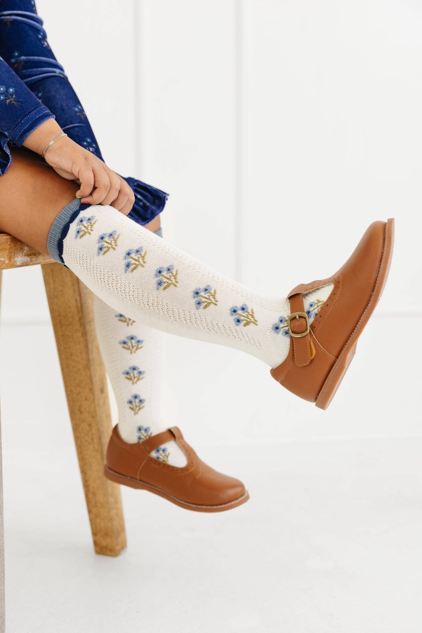Playground Peonies Girl's Knee High Socks