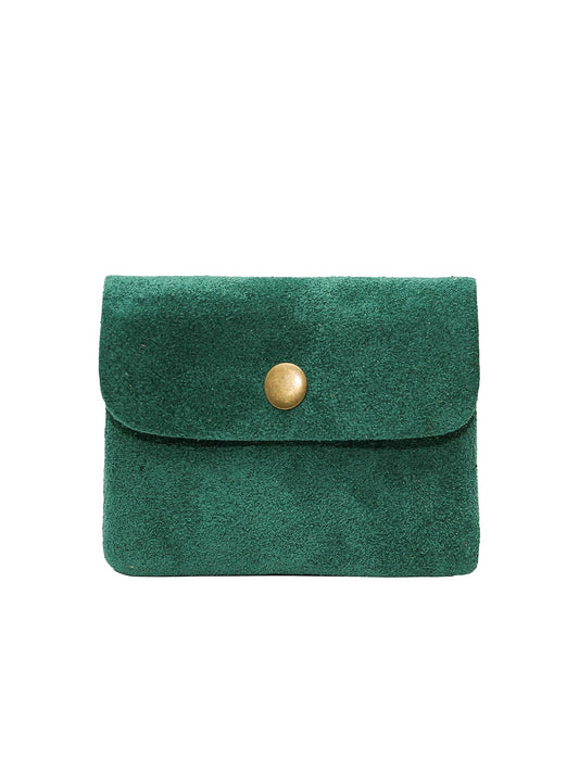 Suede Leather Coin Purse - Grass