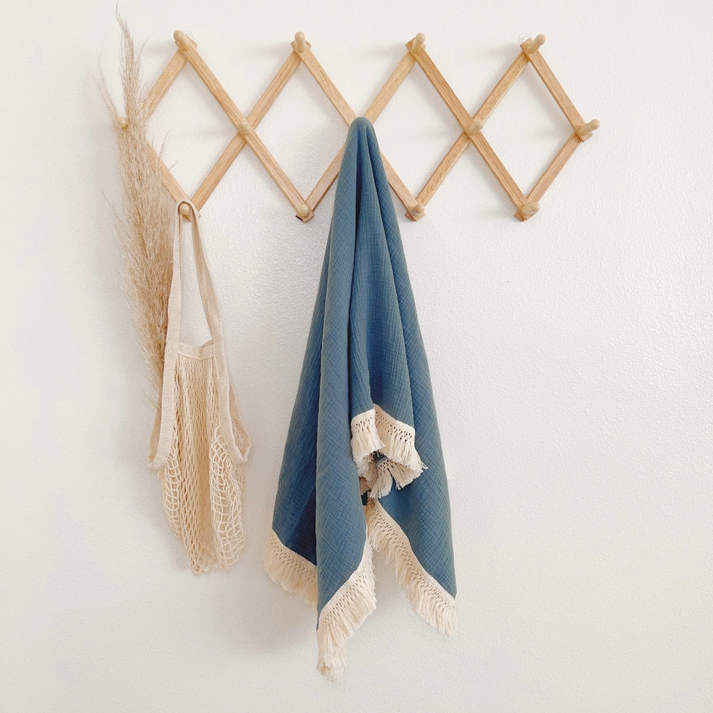 Ocean 100% Cotton Fringe Baby Blanket