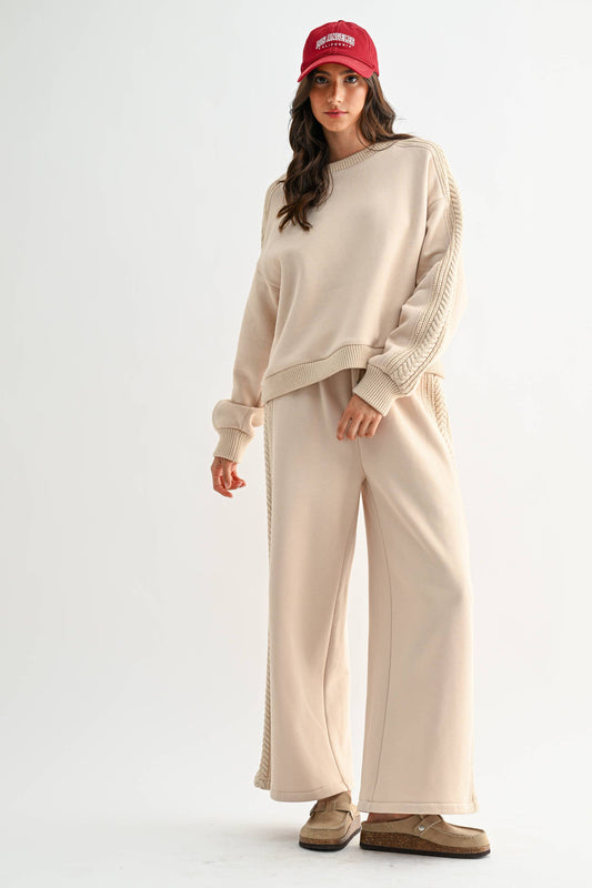 First Glance Cable Knit Lounge Set