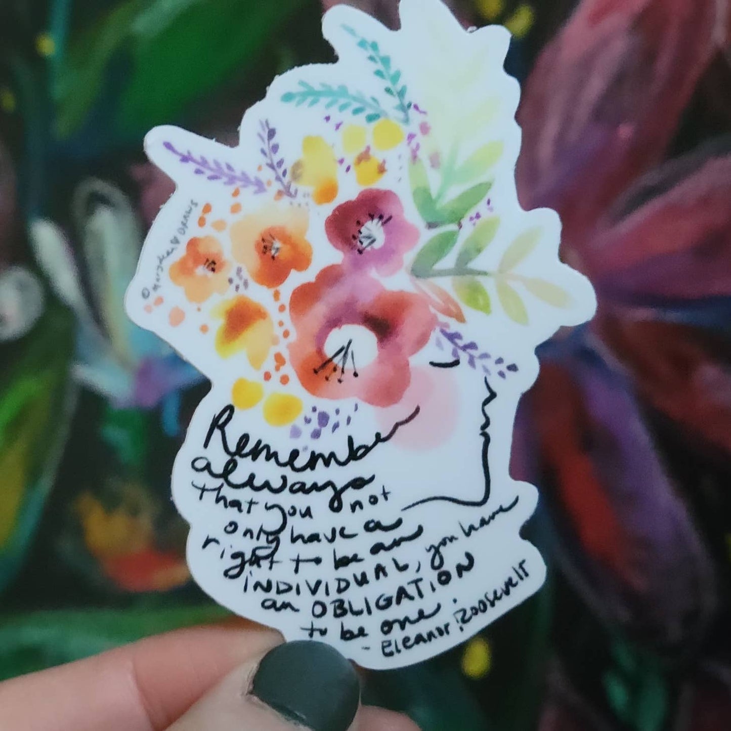 Marydean Draws Sticker - "Be an Individual" Eleanor Roosevelt Quote