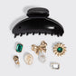 Midnight Flower Curved Claw Clip 7pc Set