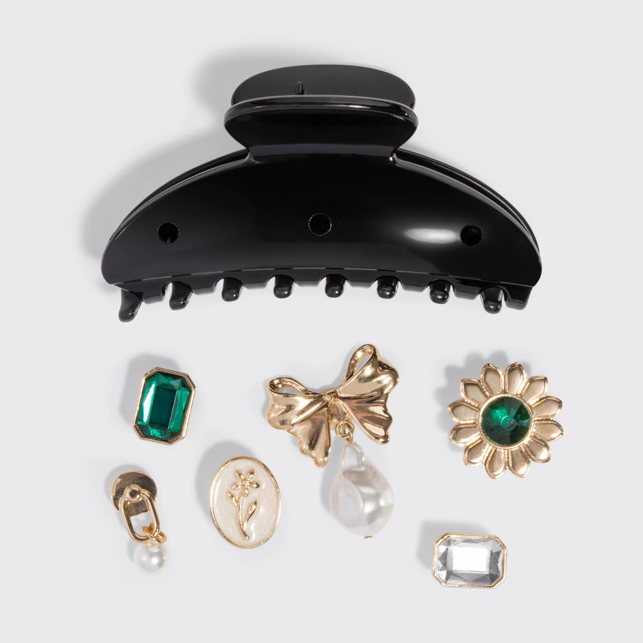 Midnight Flower Curved Claw Clip 7pc Set