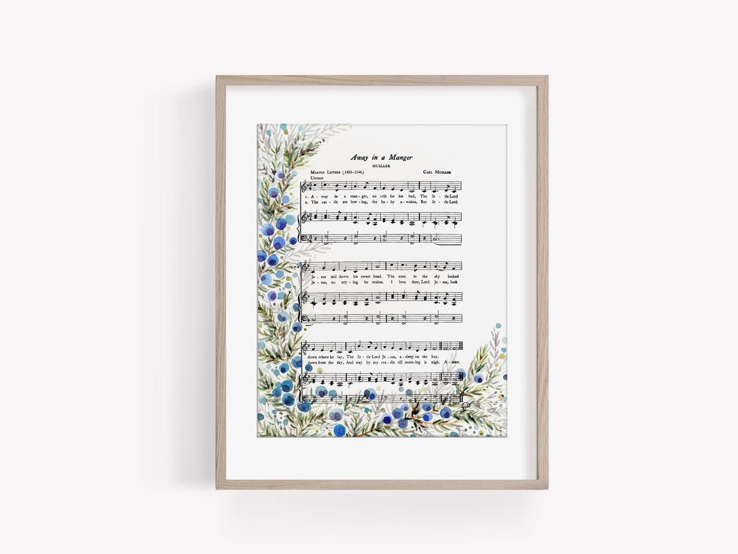 "Away in a Manger" Watercolor Print