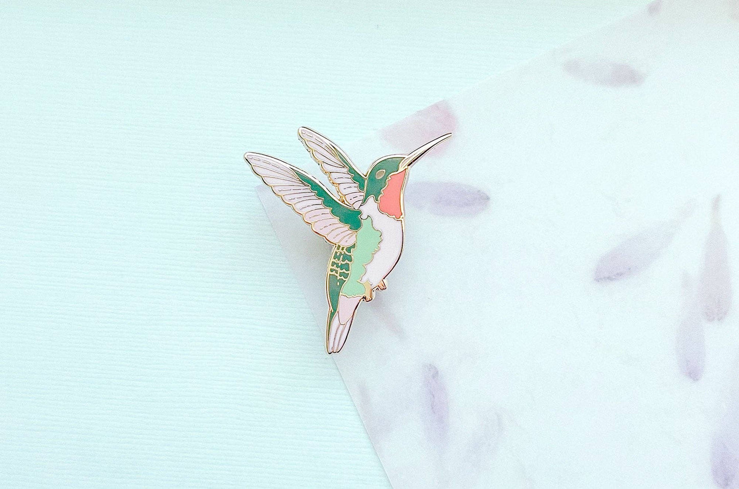 Ruby-Throated Hummingbird Enamel Pin