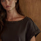 Cocoa Cotton Boat Neck Top