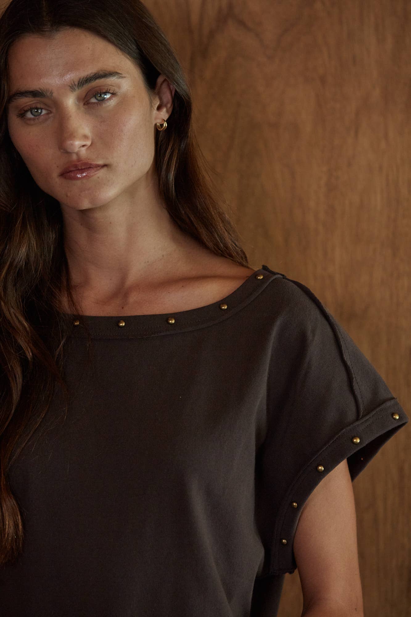 Cocoa Cotton Boat Neck Top