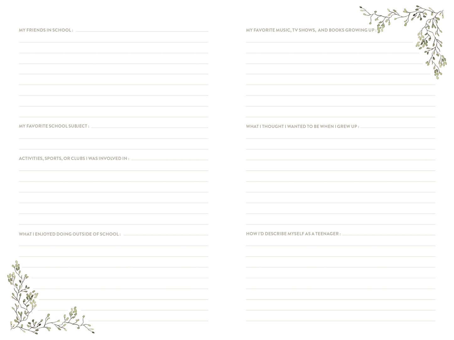 Uncle's Story Linen Guided Journal