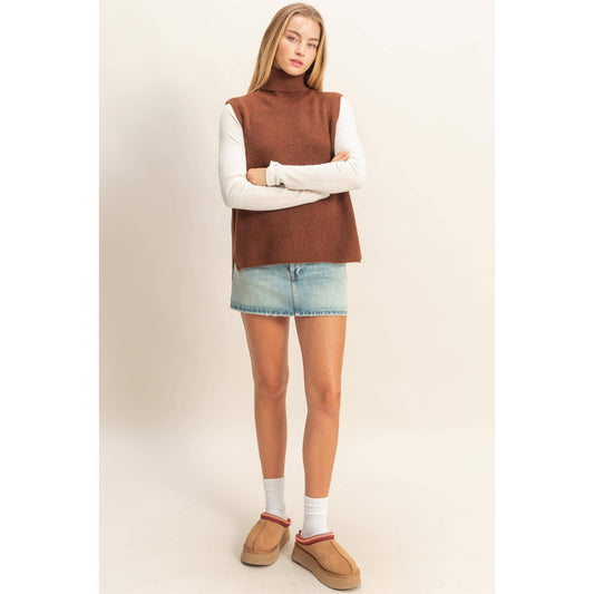 Stella Sleeveless Turtleneck Sweater Vest