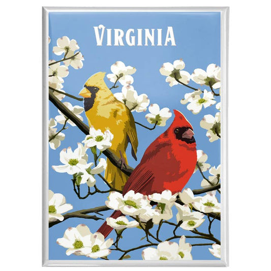 Dogwood & Cardinals Magnet