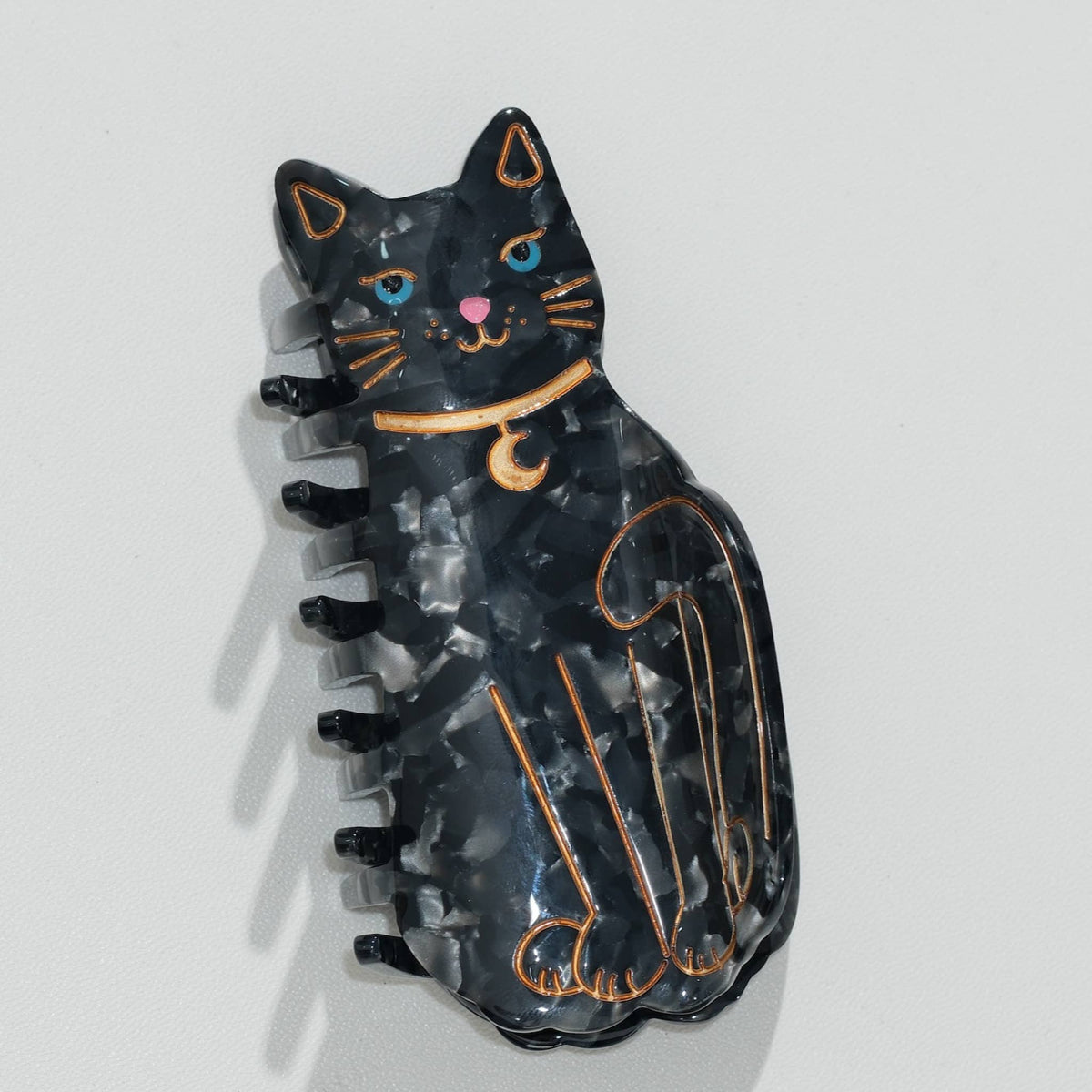 Black Cat Moon Claw Clip