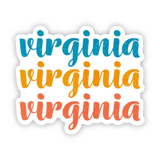 Three Tone Virginia Text Sticker