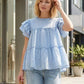 Swiss Dot Tiered Cotton Blouse