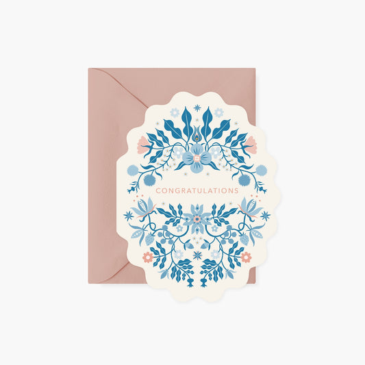 Bluescale Floral Congratulations Card
