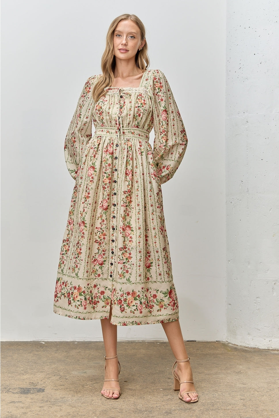 Beamin' Bohemian Floral Midi Dress