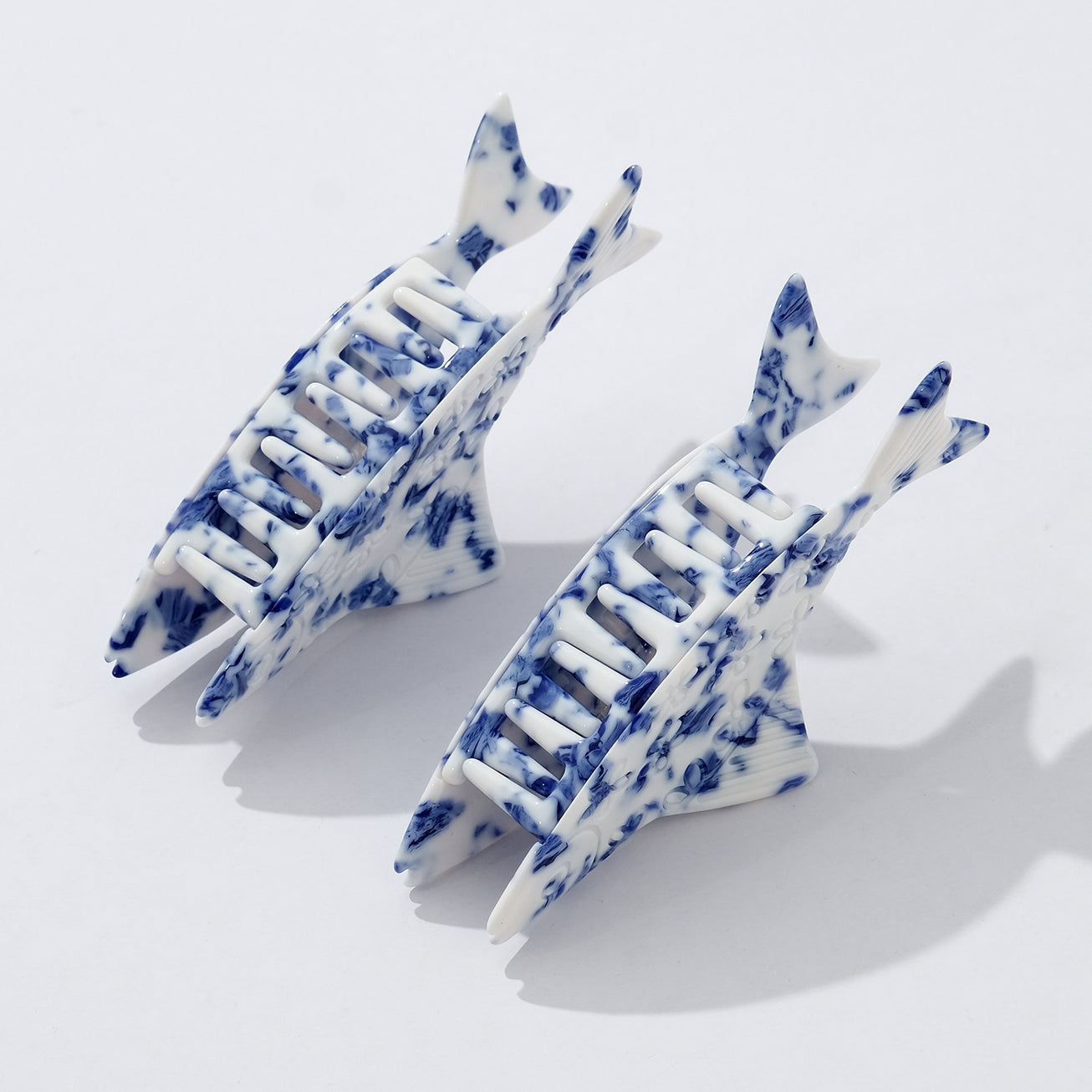 Blue Floral Sardine Claw Clip