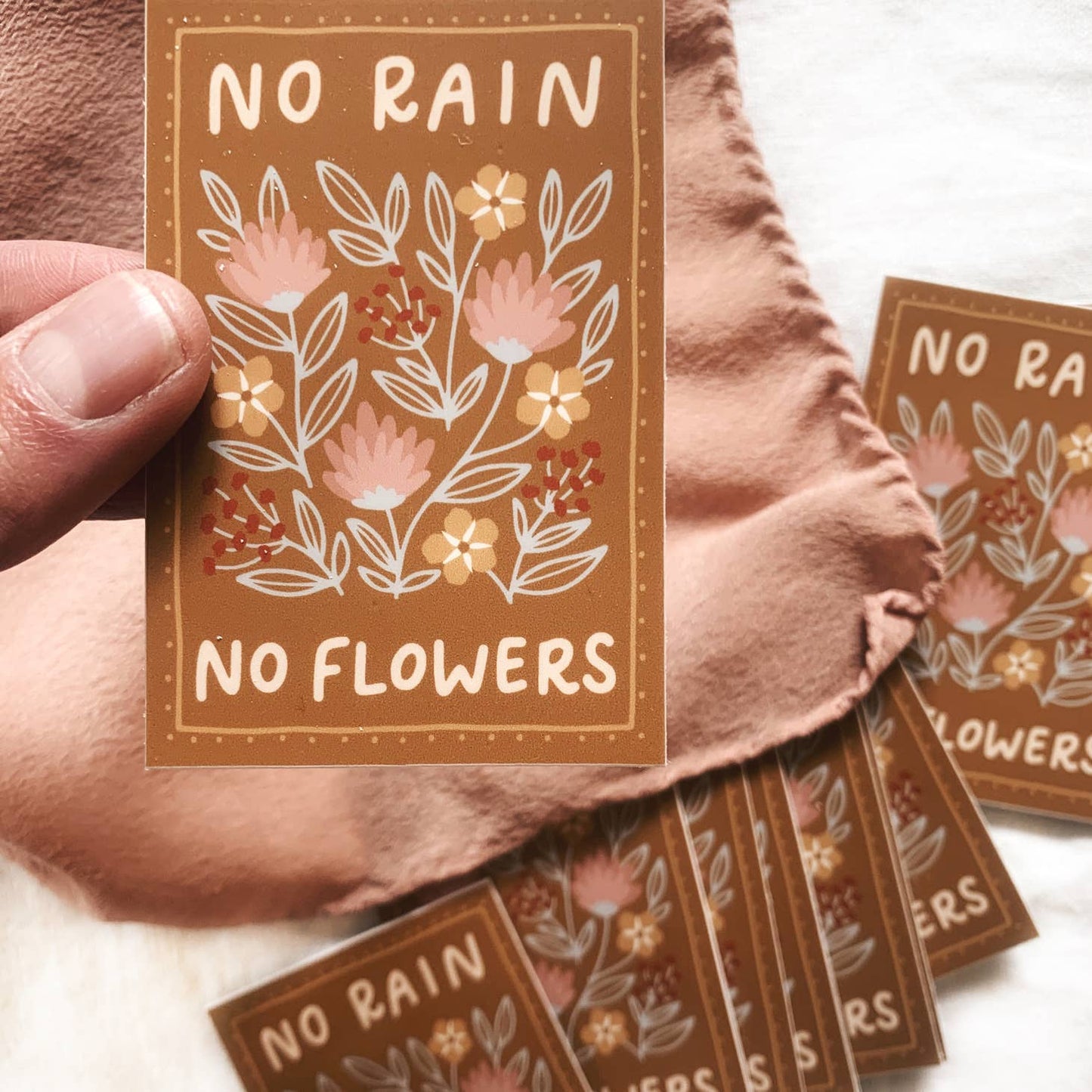 "No Rain / No Flowers" Vinyl Sticker