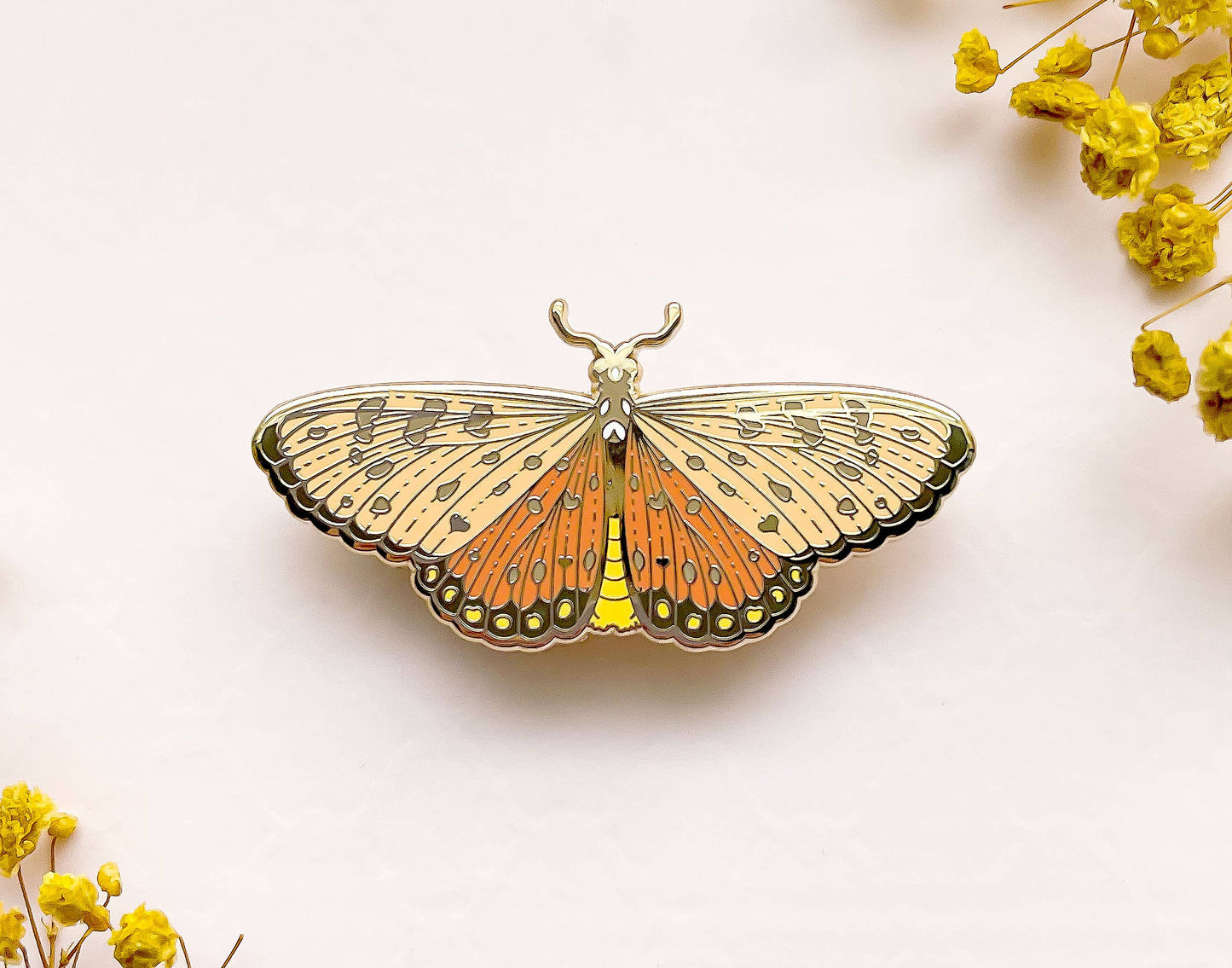 Tawny Coster Butterfly Enamel Pin