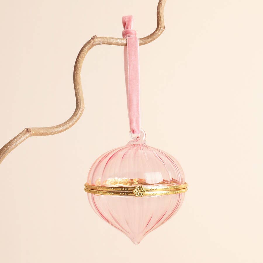 Pink Champagne Glass Opening Bauble