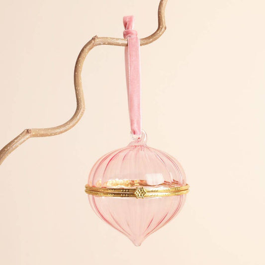 Pink Champagne Glass Opening Bauble