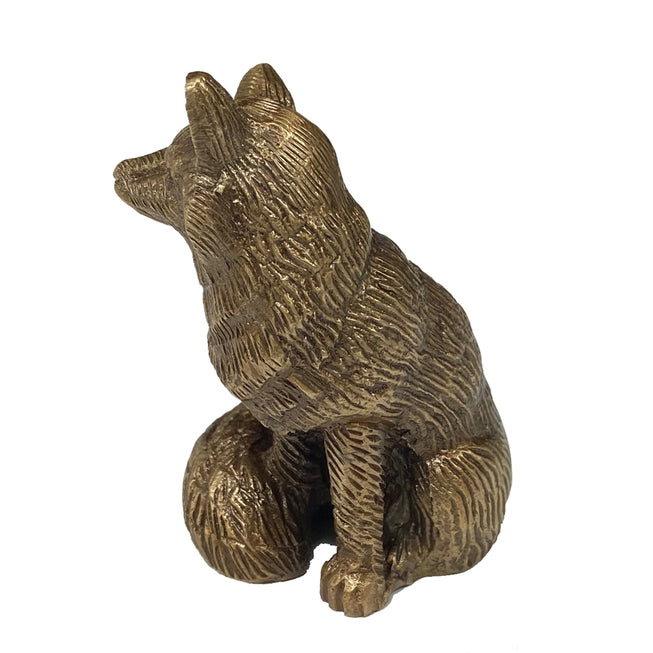 Mini Antiqued Brass Fox Figurine