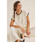 White Mocha Contrast Top