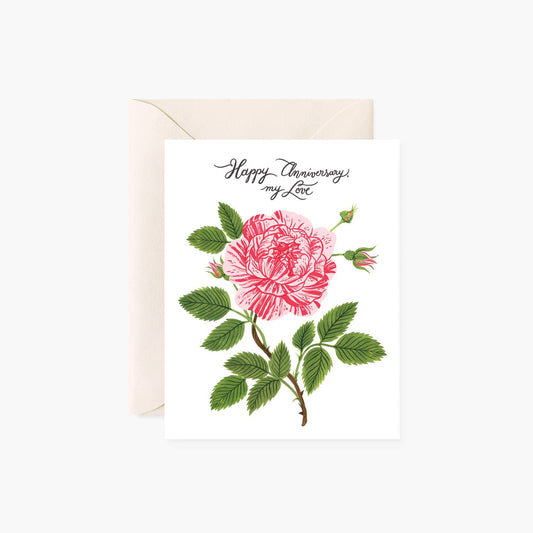 Single Rose Anniversary Card