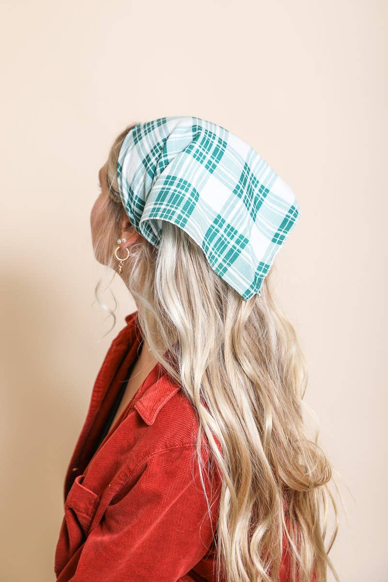 Plaid Triangle Head Scarf