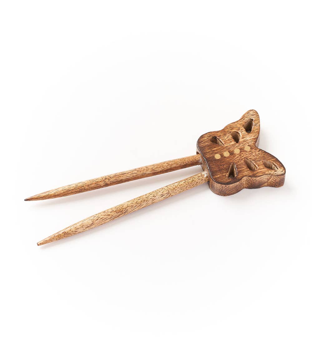 Hiranya Butterfly Wood Hair Pin