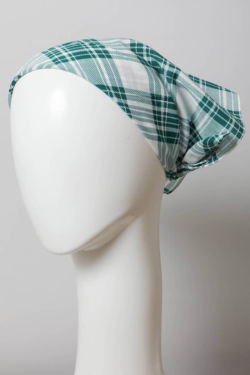 Plaid Triangle Head Scarf