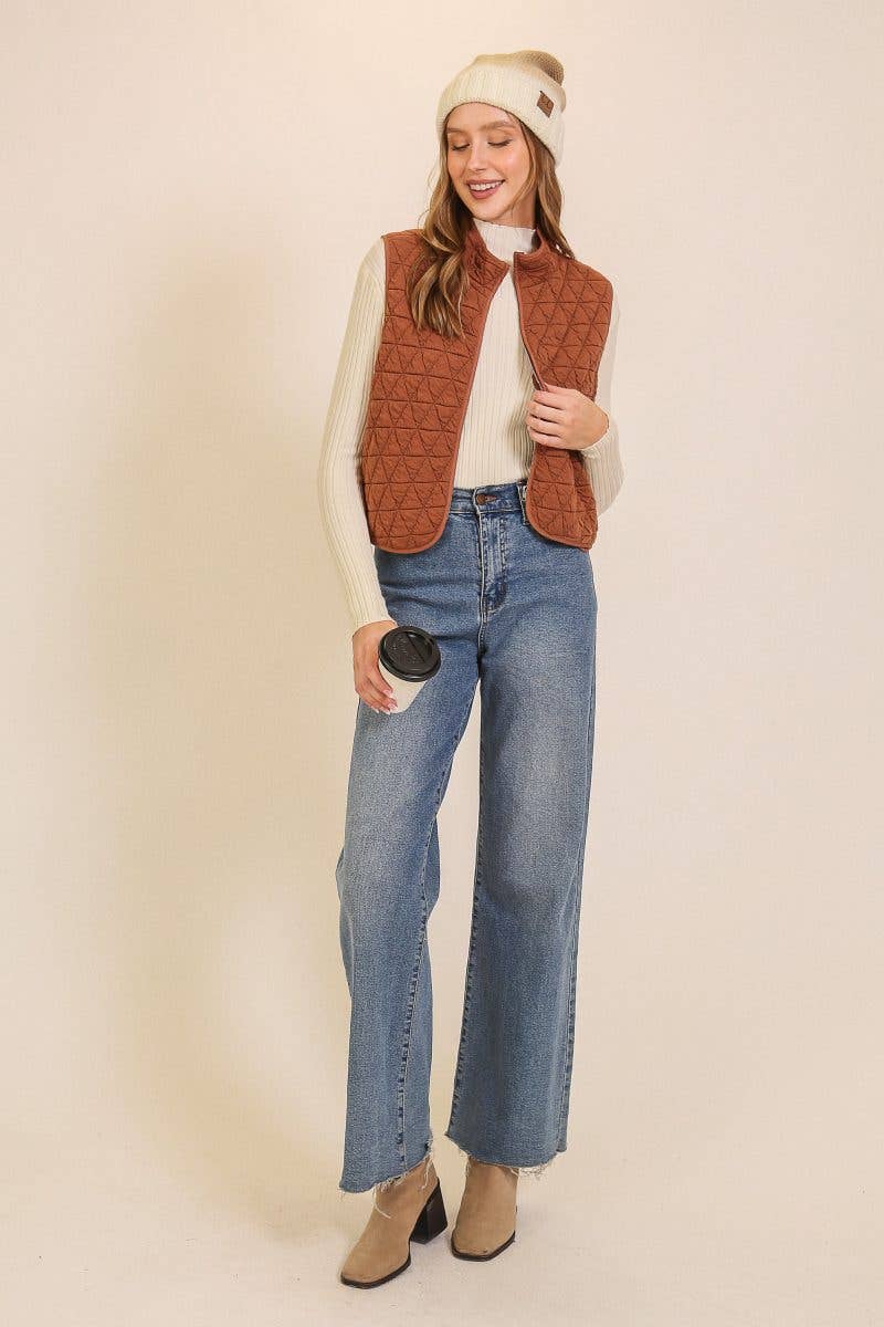 Simple n' Sweet Zip-up Vest