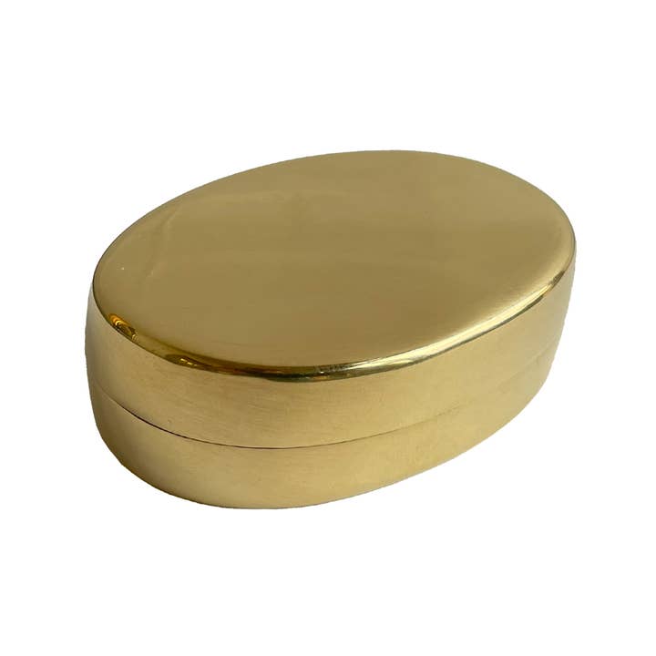 Polished Brass Oval Box