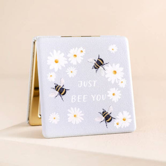 "Just Bee You" Bees & Flowers Compact Mirror