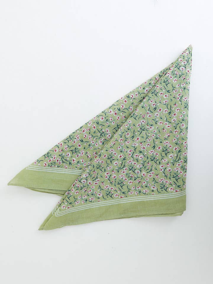 Flower Field Bandana - Sage