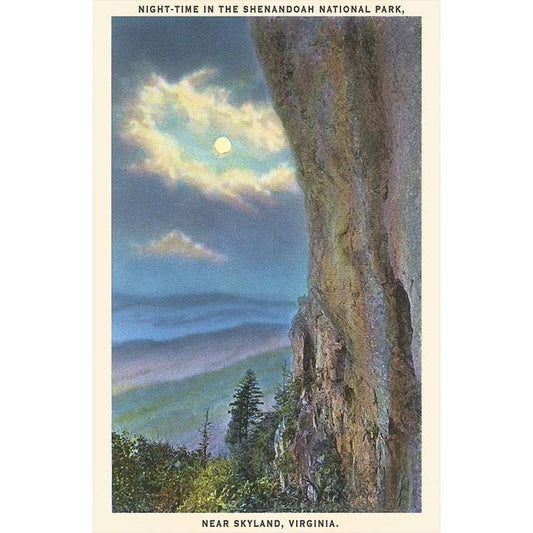 Moon over Shenandoah Vintage Postcard