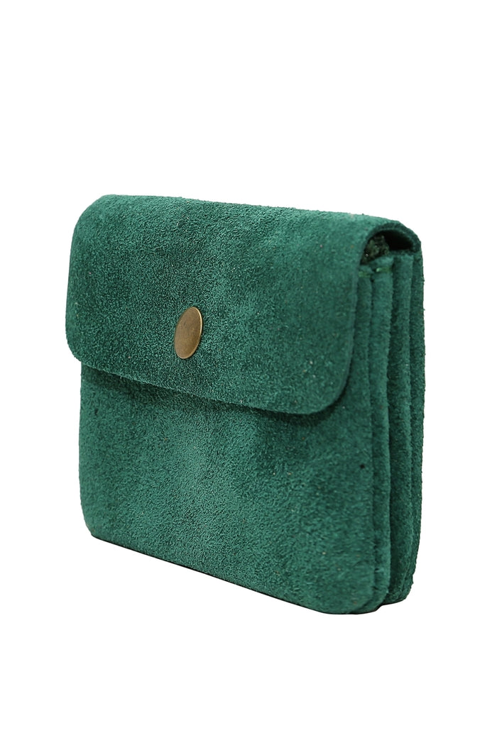 Suede Leather Coin Purse - Grass
