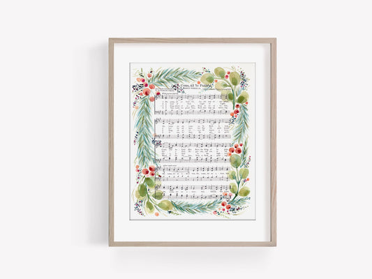"O Come All Ye Faithful" Christmas Print