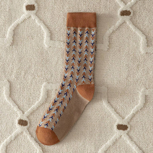 70's Chic Blue + Taupe Socks