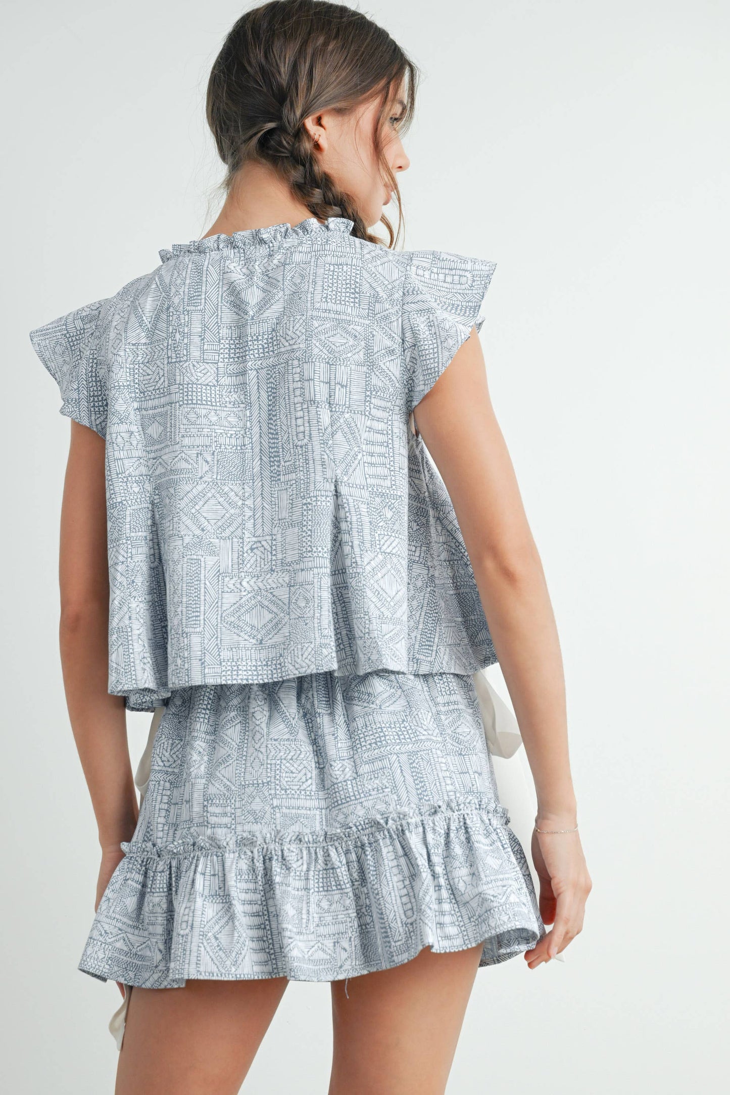 Breezy Ruffle Tie-Front Top