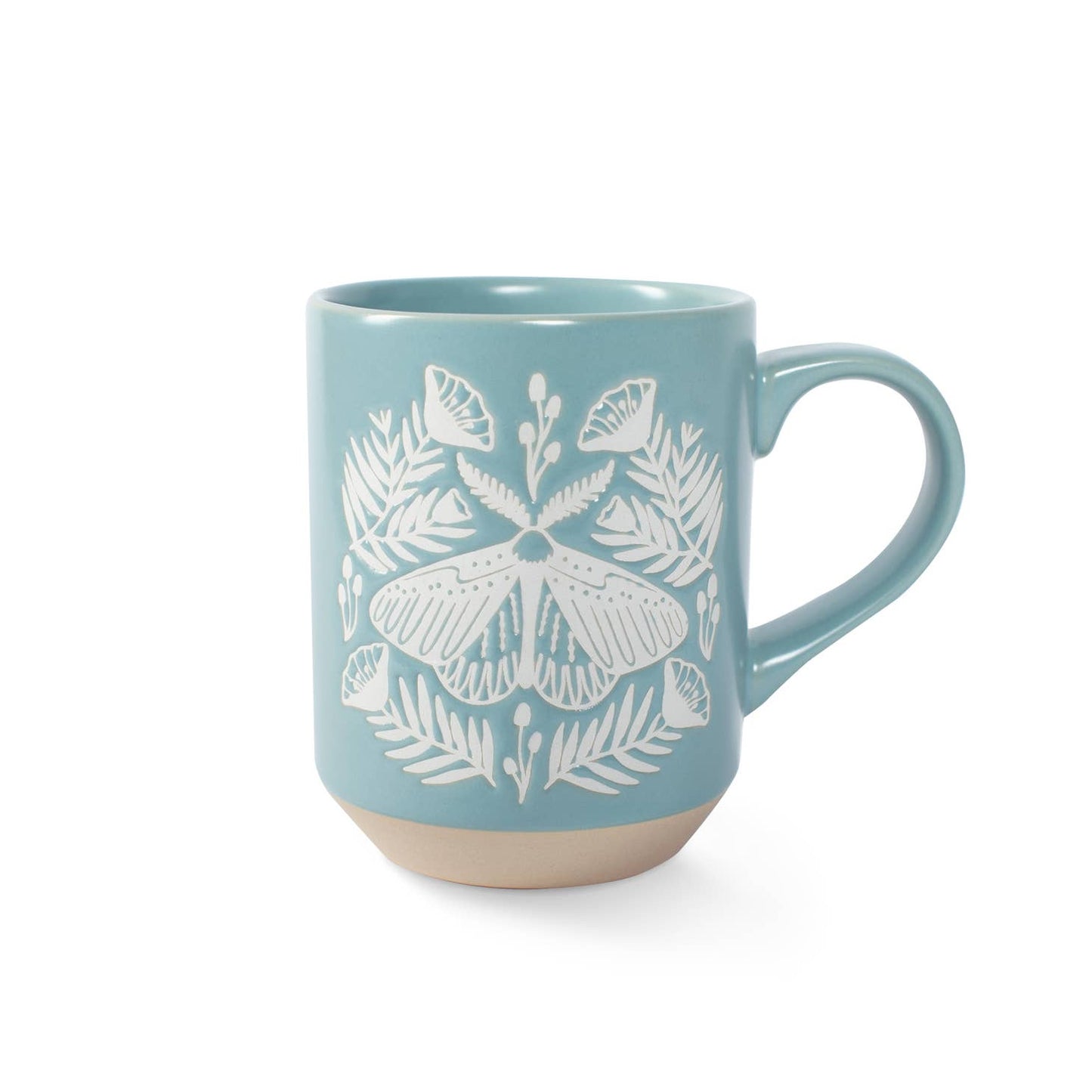 Turquoise Floral Moth Mug