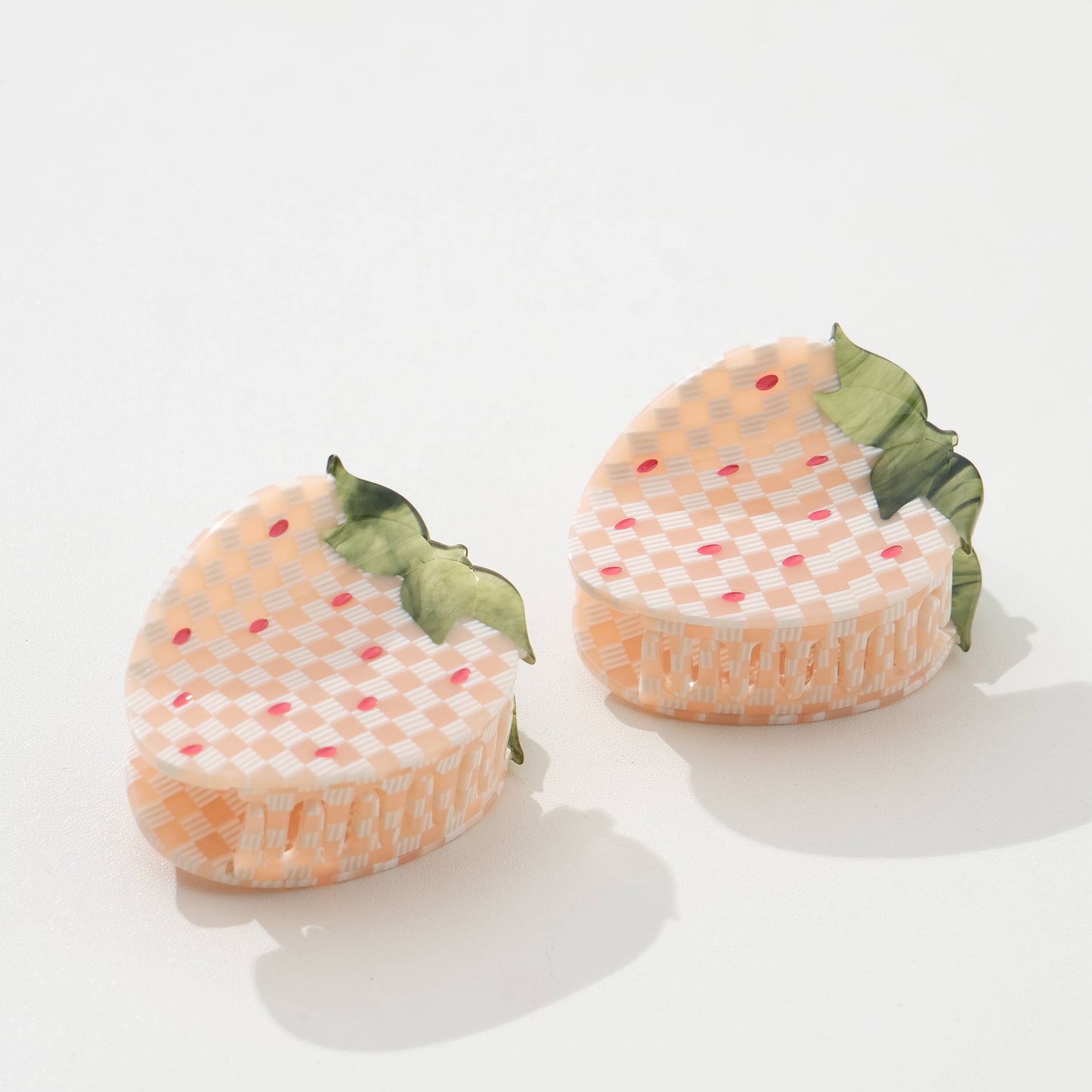 Gingham Strawberry Claw Clip