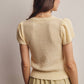 Ivory Puff Sleeve Knit Top