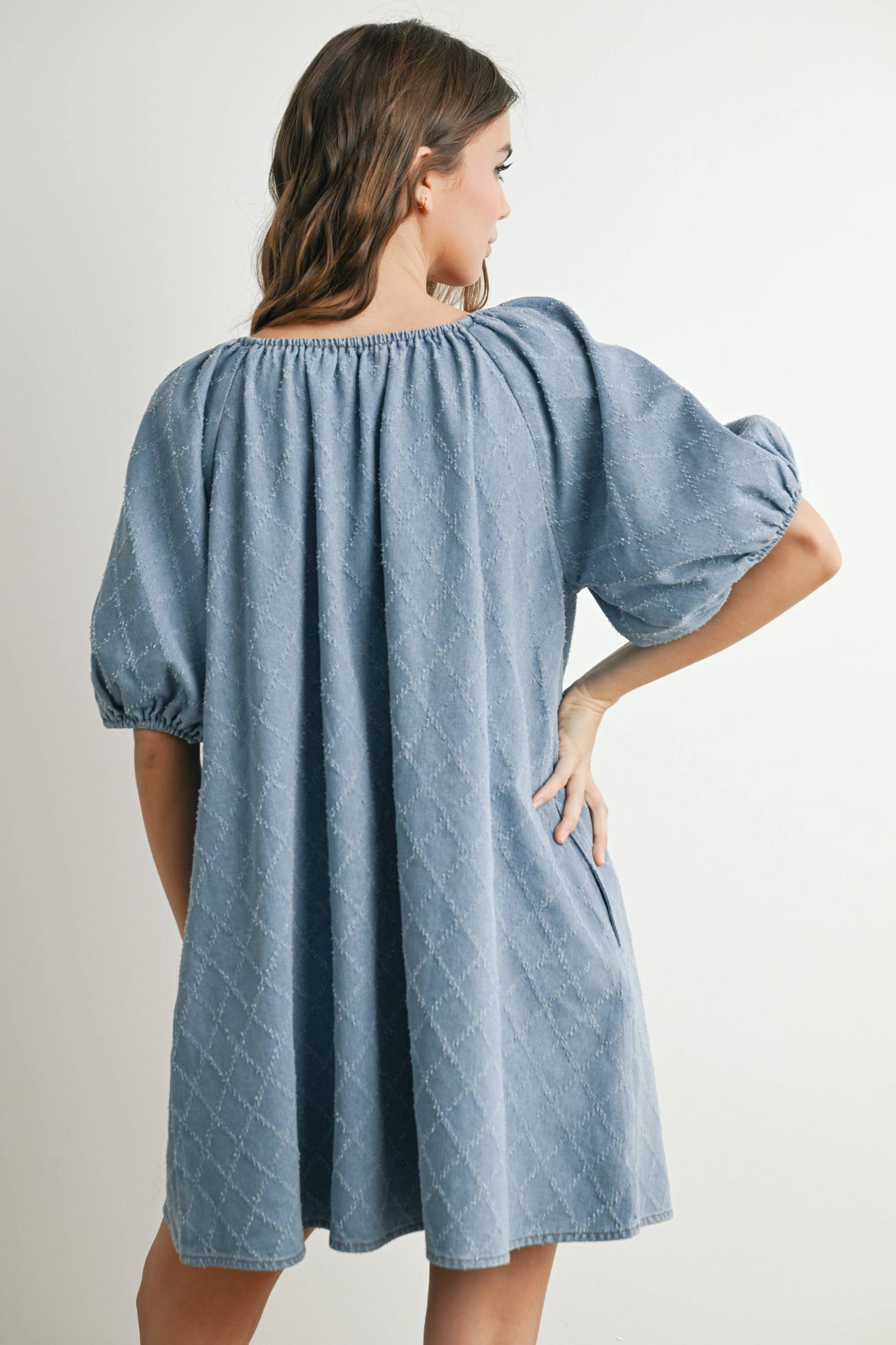 Ally Puff Sleeve Mini Dress M
