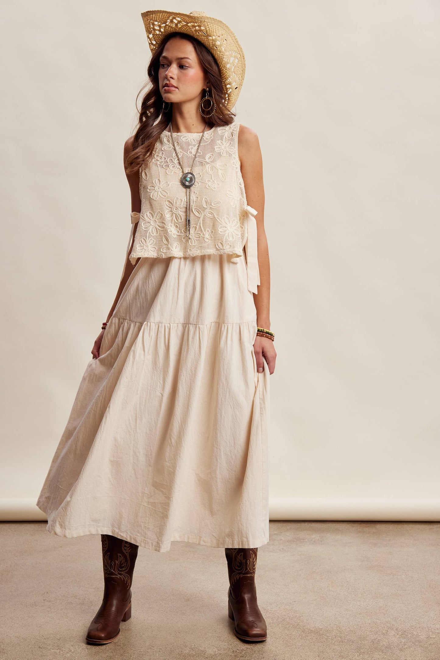 Willows Embroidered Lace Vest