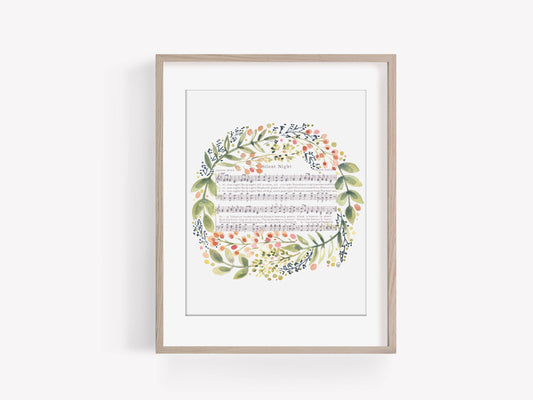 "Silent Night" Watercolor Christmas Print