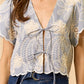 Scalloped Lace Tie-Front Top